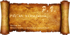 Pákh Vilhelmina névjegykártya